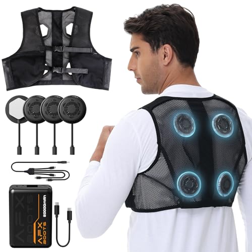 NAFUJAT Peltier Vest [Max -21?] Cooling Vest, Peltier Element, 20000mAh Battery Included, Type-c Power Supply, 3 level Temp Adjustment, Quick Cooling, Quiet, One Size (M-XL Compatible)