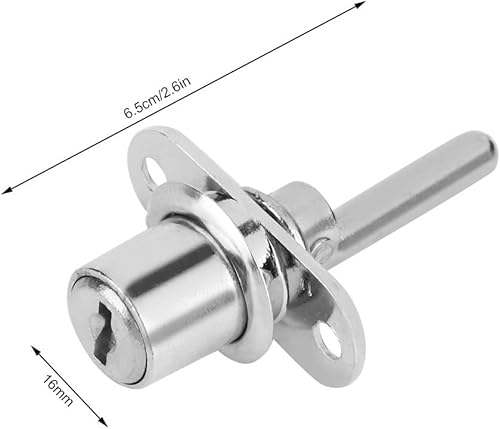 Miniatura 5 de Cerradura de émbolo de armario de escritorio, 2 piezas, armario con llaves, seguridad de oficina, accesorios de muebles de bricolaje (0.630 in plata