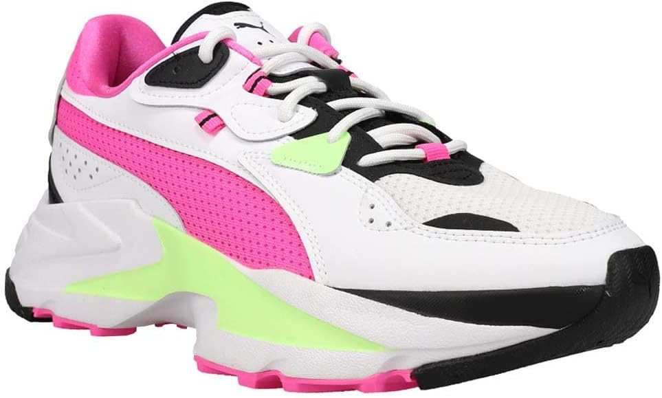 PUMA Womens Orkid Neon Lace Up Sneakers Shoes Casual - Pink, White - Size 8 M