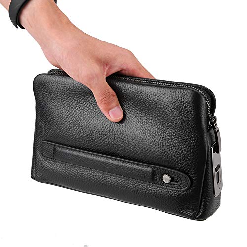 Brrnoo Zipper Wallet, Fingerprint Lock Leather Handbag Wallet Men Smart Fingerprint Security Anti Theft Handbag Men Zipper Leather Wallet4