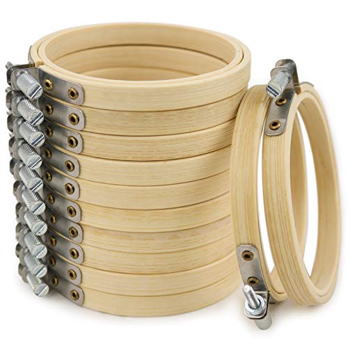 Similane 12 Pieces 3 Inch Embroidery Hoops Bamboo Circle Cross Stitch Hoop Ring for Embroidery and Cross Stitch