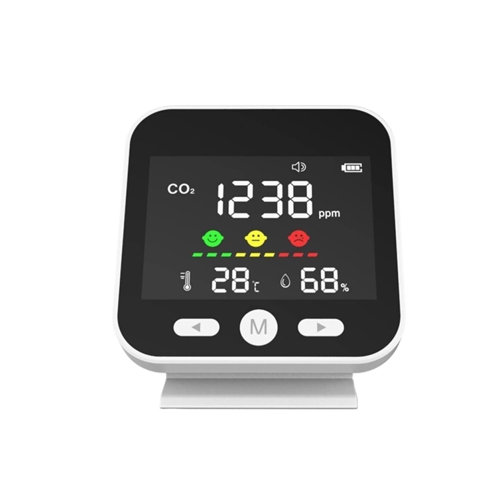 Amrttwy One Color Natural Gas Detector， Carbon Dioxide Detector Co2 Concentration Meter Detection Air Quality
