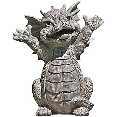 Lovely Garden Dragon Sculpture, Dragon Meditated Statue Collecting Resin Ornament Outdoor Garden Decoration Crafts Statue Sculpture Tabletop Decoration Lucky Gift Cover