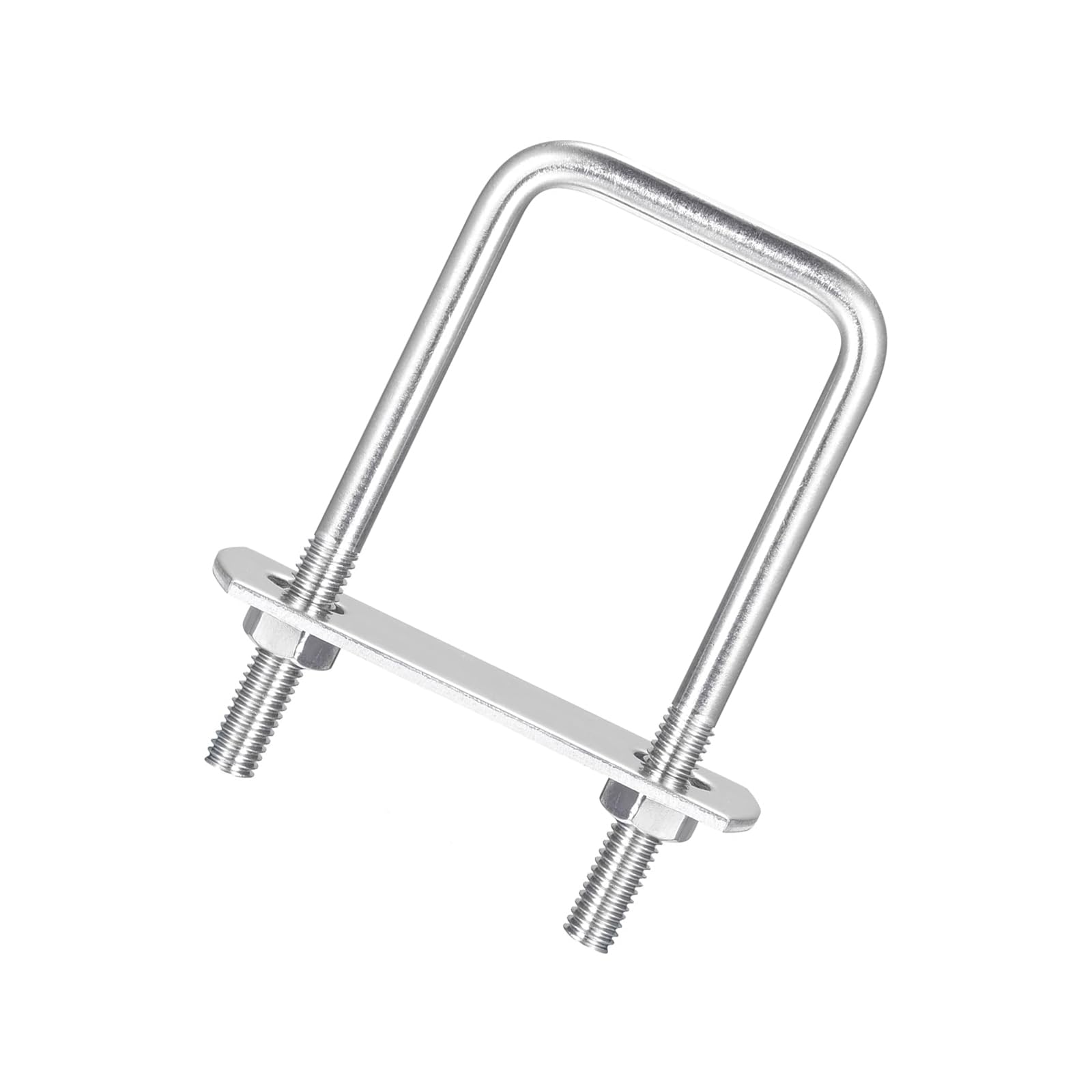 Unifizz Square U-Bolt,2 Set 304 Stainless Steel M6 U Bolts 35mm(1.46") Inner Width 70mm Length with Nuts and Frame Plate for Automobiles Boat Trailer — image 1