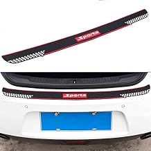 Voroly Car Rear Trunk Bumper Protector Guard 3D Sports Style Auto Rubber Trunk Scratch Bar Universal for Car SUV Truck Pickup Black 35.5inches