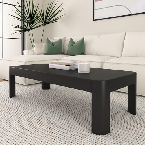 Plank+Beam Contour Coffee Table, 54 Inch, Rectangular, Black
