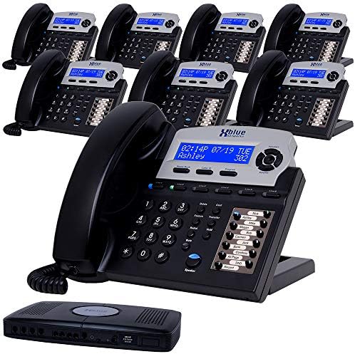 XBLUE X16 Small Business 8 Phone System Bundle - Six Outside Lines & Sixteen Phone Capacity - Includes Auto Attendant, Voicemail, Caller ID, Paging & Intercom