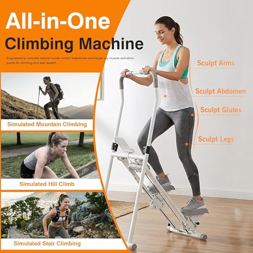 Stepper d'escalier vertical pliable 118kg avec guidon réglable