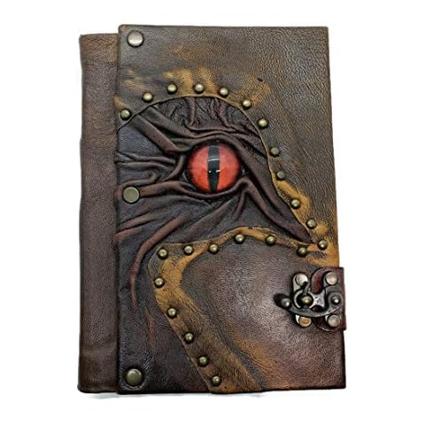 Handmade Sculpted Genuine Leather Notebook Grimoire Spellbook embossed journal sketchbook with 160 Pages Cover