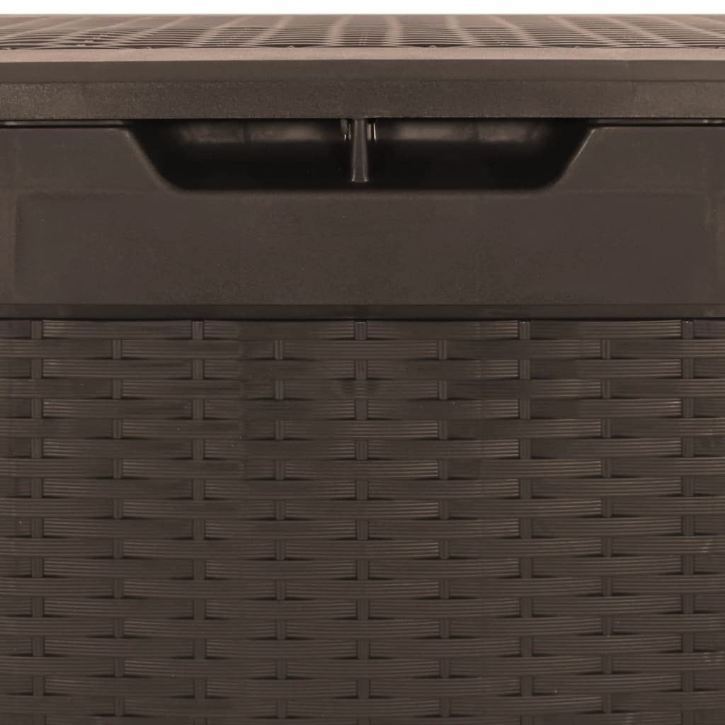 vidaXL Gartentruhe Braun 119x48x60 cm Polypropylen, Werkzeugkasten, Lagerbox, Gartenbox, Werkzeugtruhe, Deckenbox, Kissenbox, Auflagenbox