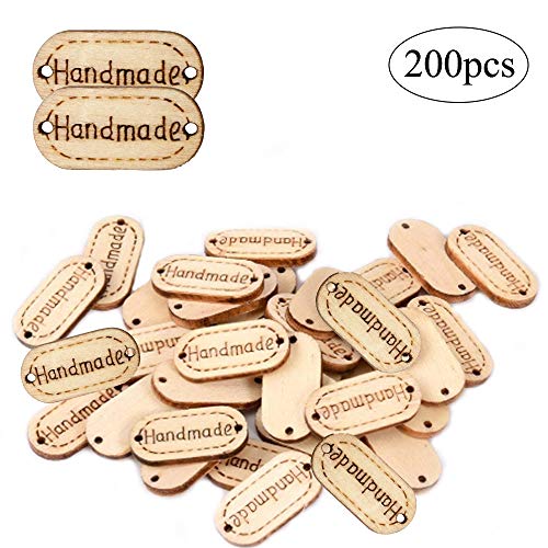 Aweisile Bottoni in Legno 200 pezzi Handmade