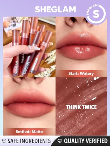 SHEGLAM Soft Haze Lip Blur Waterproof Liquid Lipstick Matte Transfer-Proof Lip Tint Lasting Super Stay Lip Stain-Think Twice
