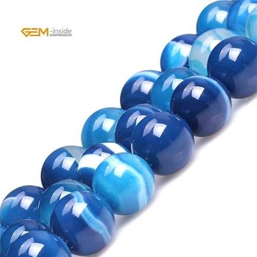 Miniatura 738 de GEM-Inside - Cuentas sueltas de piedra de lava negra natural de 0.315 in para hacer joyas, 15 pulgadas Cordierita de grado A