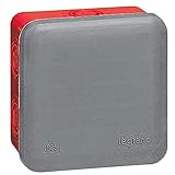 Couleur peut varier Legrand 092009 Boîte de Dérivation Carrée pour Presse-Étoupe Plexo, Dimensions 90mm x 90mm x 50mm, Rouge