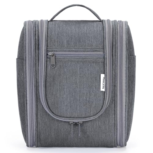 Image of Hanging Travel Toiletry Bag Cosmetic Make up Organizer for Women and Men (Medium, Grey)