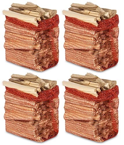 MHL Stecchette in Legno Accendifuoco in Rete Certificata Enama Classe Qualità A1 - Set da 4 pezzi - Perso all'origine 18 Kg