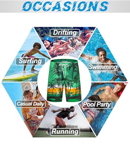 Image of APTRO Men's Long Swim Trunks with Mesh Lining Beach Bathing Suits Board Shorts Swimwear with Pockets and No Mesh