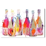 The Oliver Gal Artist Co. Drinks and Spirits Wall Art Canvas Prints 'Color Splash Champagne' Champagne