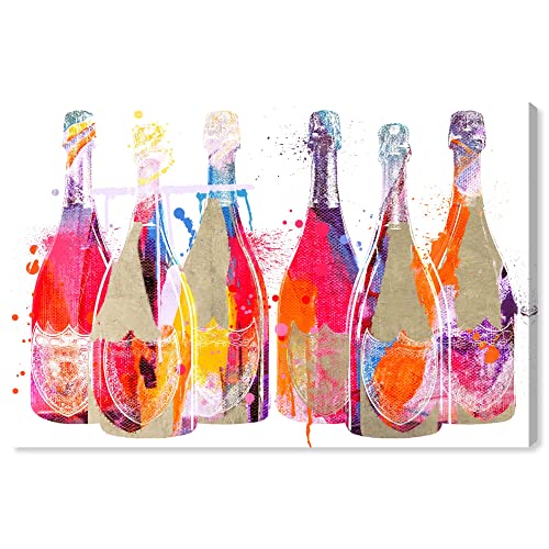 Oliver Gal Drinks and Spirits Wall Art Canvas Prints 'Color Splash Champagne' Champagne by The Oliver Gal Artist Co. - Used condition - US$60.83