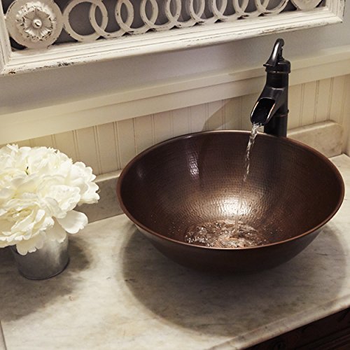 Sinkology Brv-1405Bc Hubble Handmade Pure Solid Vessel Sink, 14", Aged Copper #TOP4
