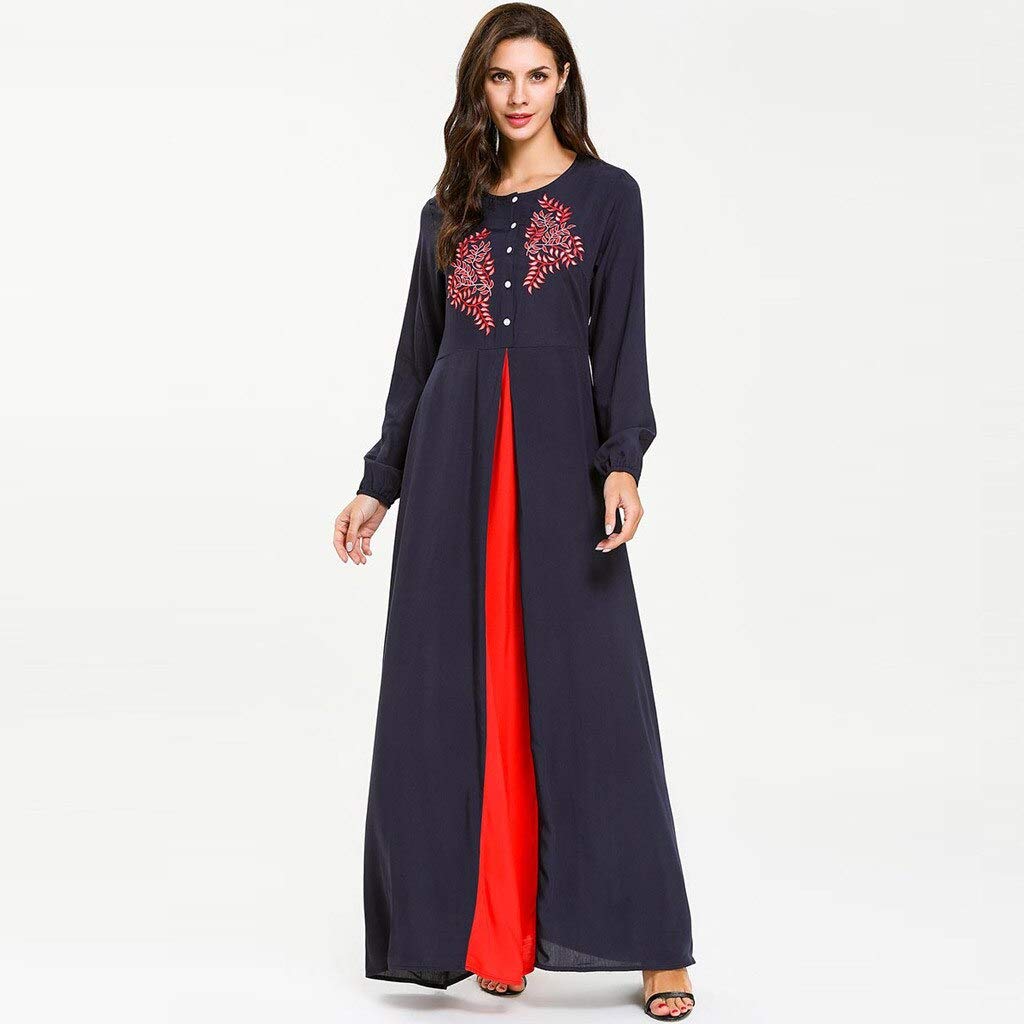 YUANCHENGabayas for women muslim long abaya beautiful muslim dresses Middle Eastern Long Dress Cotton Middle Eastern Abaya W903
