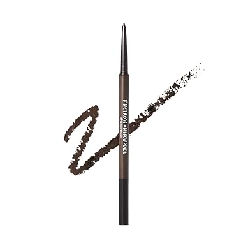 Kiss New York Professional Brow Pencil with Spoolie Brush, Ultra-Fine Precision Point Eyebrow Pencil, Dual-Sided Precise, Slim Definer, Fills Brows, Long-Lasting Dark Brown