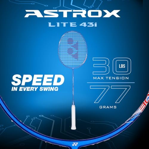 Image of Yonex Graphite Strung Badminton Racquet Astrox Lite 43i (G4, 77 Grams, 30 lbs Tension, Navy Blue)