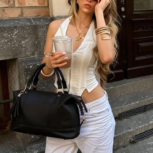 Bolso cartera vegano tote satchel con asa y correa miniatura 2