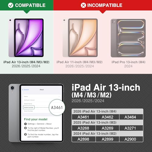 iPad Air 13 M4 étui cuir support crayon housse multiposition - 2