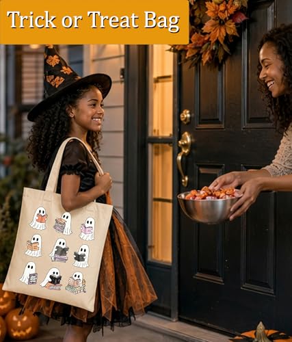 Image of Book Lovers Gifts Tote Bag for Bookish Readers, Aesthetic Book Tote Bag for Librarian, Medium Size with Inner Pocket