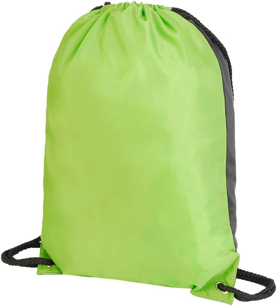 The Shed Drawstring Backpack Waterproof Bag Gym PE DUFFLE School Kids Boys Girls Sack (Lime Green)