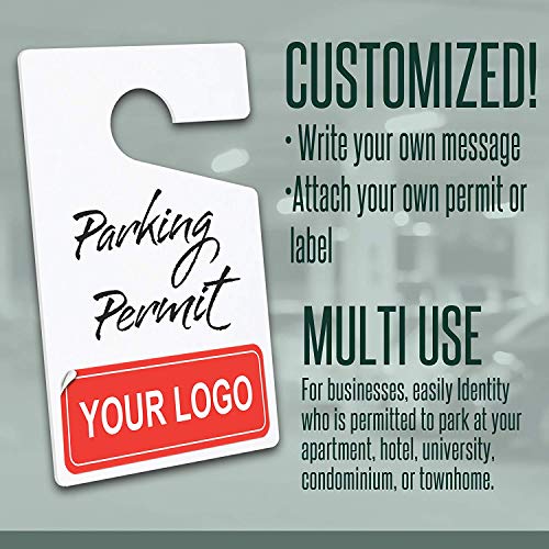 Parking Permit Hang Tags Blank White DIY Passes - 3x5" (50-Pack) Rearview Mirror Hanging Blank Pass for Employees Tenants Businesses Offices Car Lots and More - Thumbnail 5