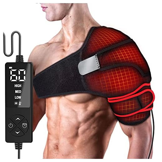 CREATRILL Shoulder Heating Pads, Low Voltage Fast Heating Shoulder Brace for Pain Relief, Heated Shoulder Wrap for Rotator Cuff, Frozen Shoulder, Shoulder Dislocation