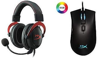 HyperX Cloud II Gaming Headset PC/PS4/Mac/Mobile, Red + HX-MC003B Pulsefire FPS Pro RGB