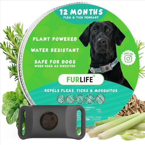 Image of FurLife Green Pet Tag - Calming & Flea and Tick Prevention Pendant for Dogs & Cats | Waterproof Collar Tag | Safe for All Breeds