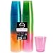 DuraHome - Hard Plastic Cups - 10 Oz. Party Cups Beverage Tumblers in Assorted Neon Colors (Blacklight Party) 80-Count