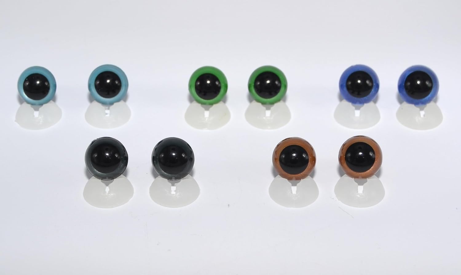 celloexpress Safety Eyes for Soft Toy or Teddy Bear Making - 15mm GLASS LIKE Mixed Pack 1 Eyes with Plastic Backs - Pack of 50 Pairs
