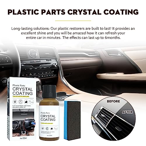 3PCS Crystal Coating for car,Plastic Parts Crystal Coating,Plastic Parts Crystal Coating for Car,Easy to Use Car Refresher, Great Gloss Protection