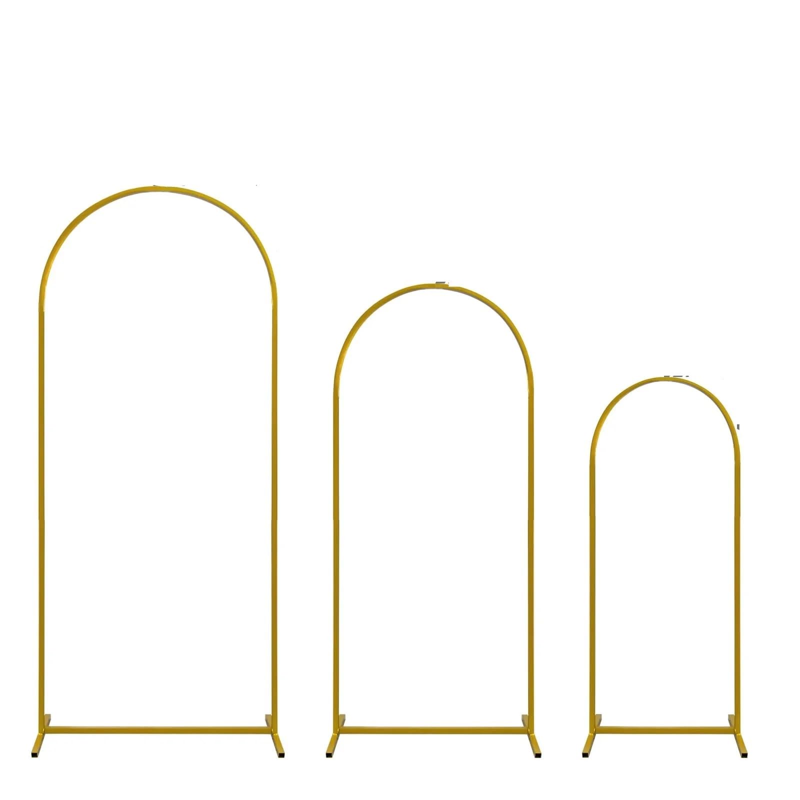 QuxetlRyz Wedding Arch Set of 3 Gold Metal Wedding Arch Stands - Backdrop for Ceremonies and Birthday Parties