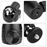 Mini metalowa głowica kulowa Obrotowa o 360 stopni głowica kulowa Statyw z mocowaniem śrubowym 1/4 do fotografowania aparatem Czarny metal Lekka, kompaktowa konstrukcja
