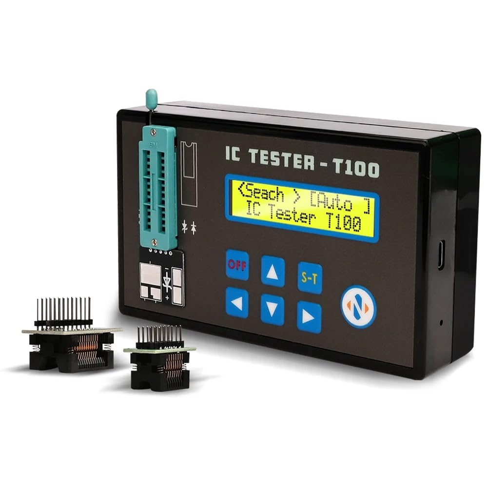 Probador de circuitos integrados recargable y detector de transistores digital