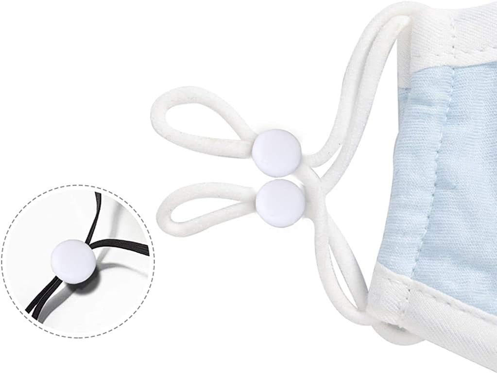 Cord Locks Silicone Toggles for Drawstrings Elastic Cord Adjuster Non Slip Stopper, Elastic Adjustment Buckle Soft Plastic Silicone Accessories (White)