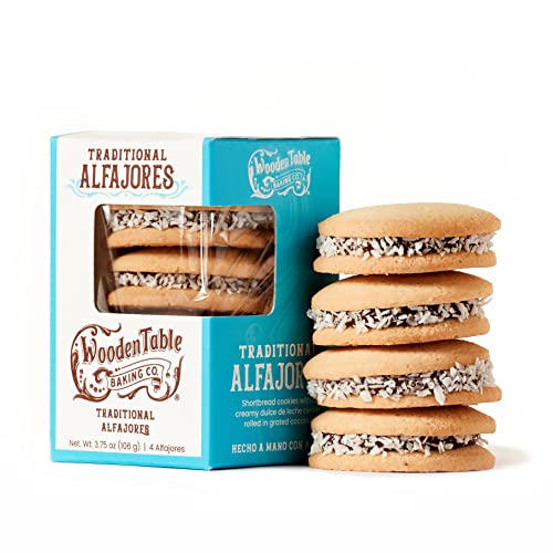 Traditional Alfajores Argentinos - Shortbread And Sandwich Cookies Rolled In Grated Coconut - Wooden Table Baking Company Gourmet Set Of 4Pk Argentinean Cookies #TOP21