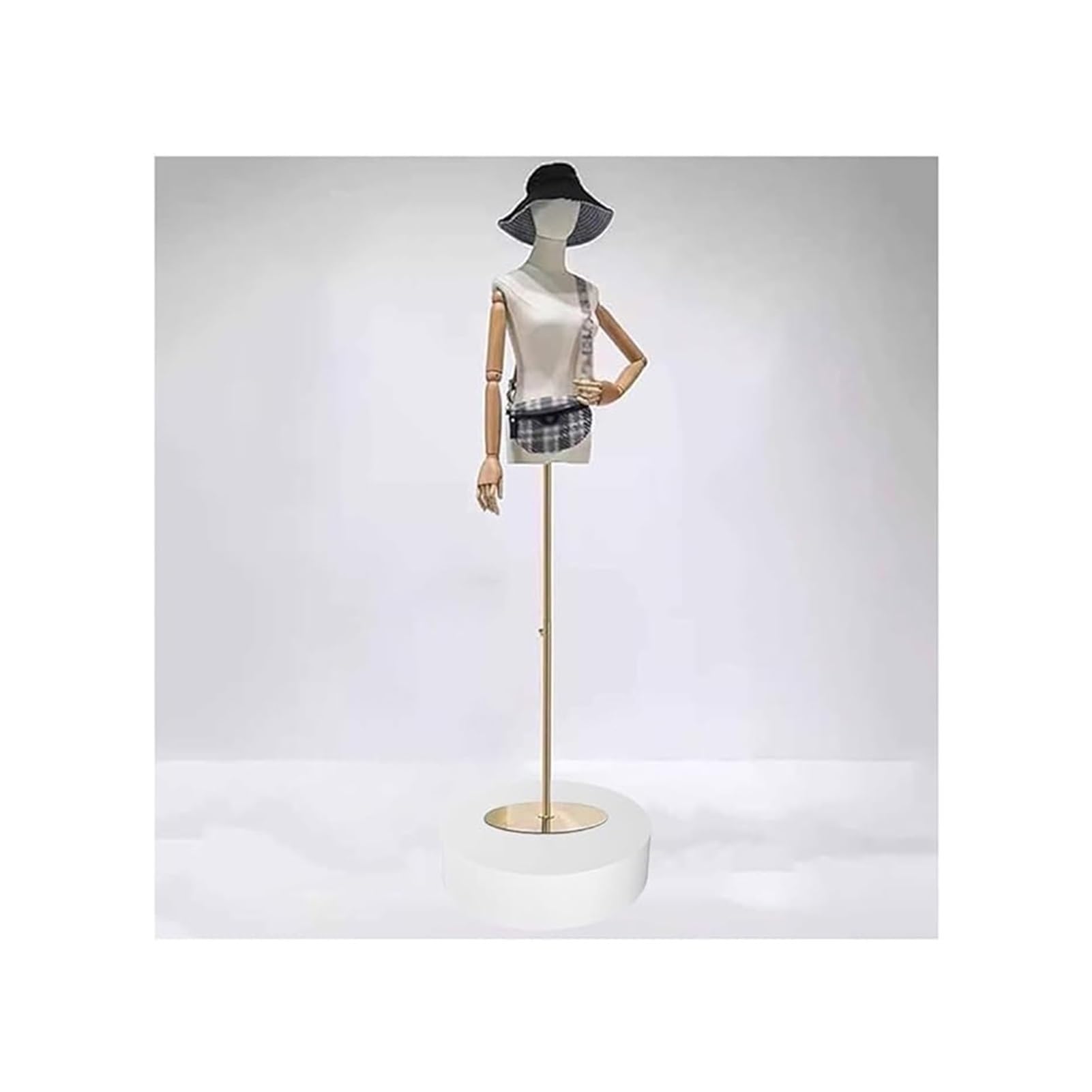Socle d'affichage cylindrique blanc 40x20 cm pour présentation de chaussures