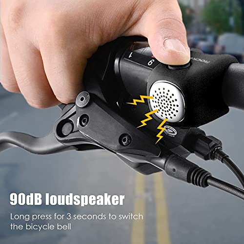 Foto von Fahrradklingel Elektrisch, wasserdichte Fahrrad Bell, Tragbar Fahrradhupe Fahrrad, 100 dB, 3 Geräusche, geeignet für MTB, Rennrad, BMX, Mountainbike, Roller, Kinderfahrrad, Schwarz