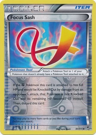 THE POKEMON COMPANY INTERNATIONAL Single Card FOCUS SASH Reverse Holo 91/111 FURIOUS FISTS