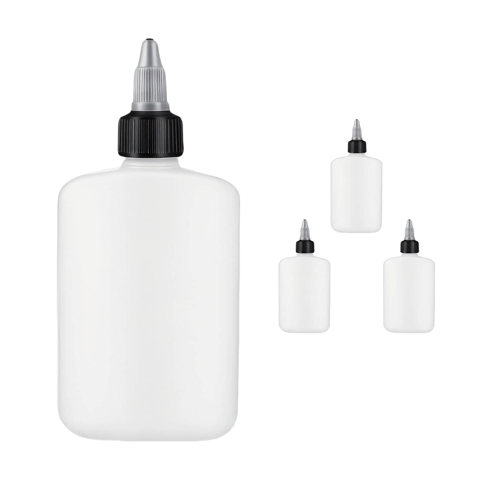 ljhnba 2 Set of 4 Food-Grade HDPE Condiment Bottles 120ML Leak-Resistant Oil Dispensers for Cooking & Travel Oil Dispenser Bottles