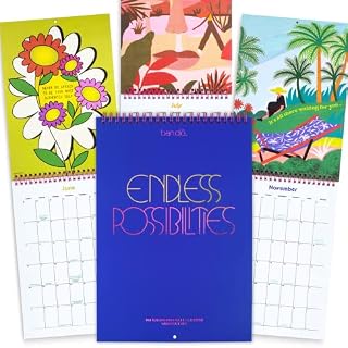 ban.do January-December 2023 Calendar, Large Wall Calendar with Colorful Artwork, Monthly Planner for Office or Fridge, Endless Possibilities