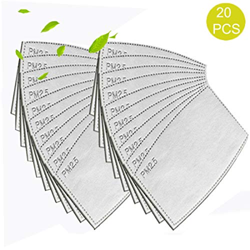 20 Pcs Professional PM 2.5 Activated Carbon Filter Replacement Anti Haze Pad Paper for Adults