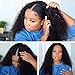 JOSUA V Part Wig Human Hair Kinky Curly Glueless Upgrade U Part Wig for Black Women No Leak No Glue 100% Brazilian Virgin Curly Wig 150% Density Natural Color 18 inches